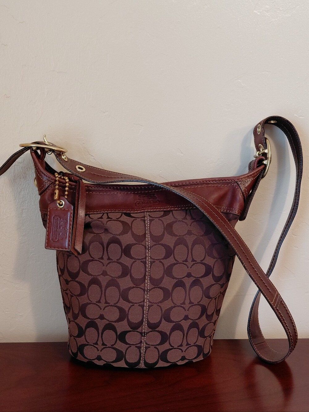 Coach Bleecker Chocolate Signature Duffle Bag Style # 11437